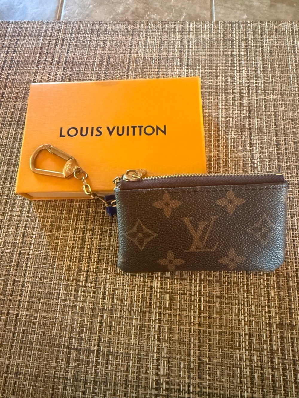 Louis Vuitton Brown Monogram Coin Pouch with Gold Hardware